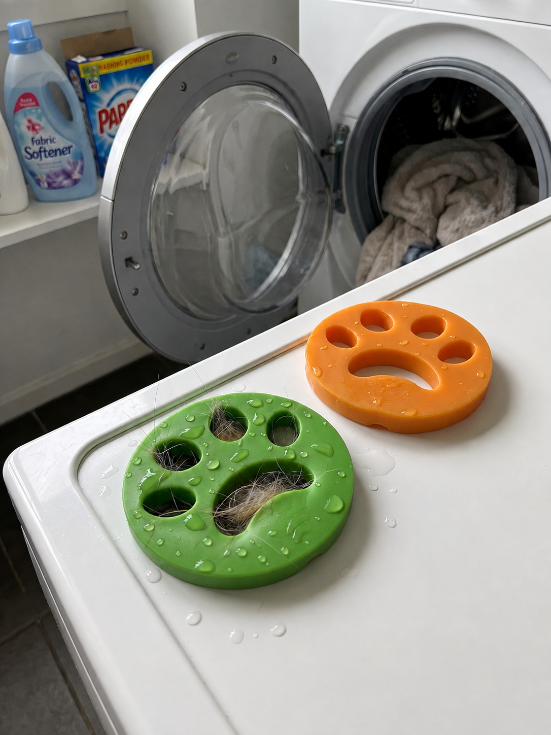 Deux disque anti-poil pour machine à laver