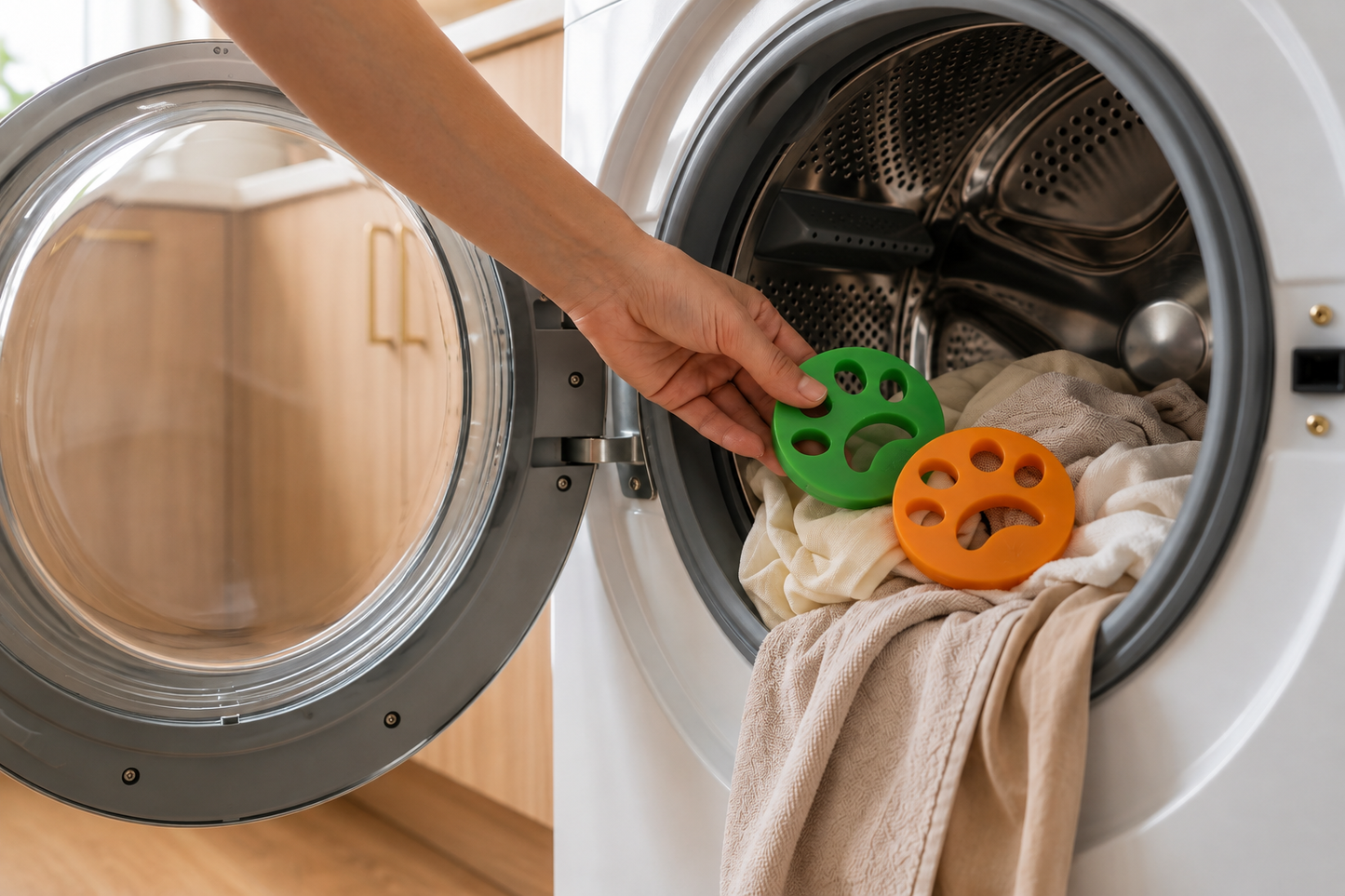 Deux disque anti-poil pour machine à laver